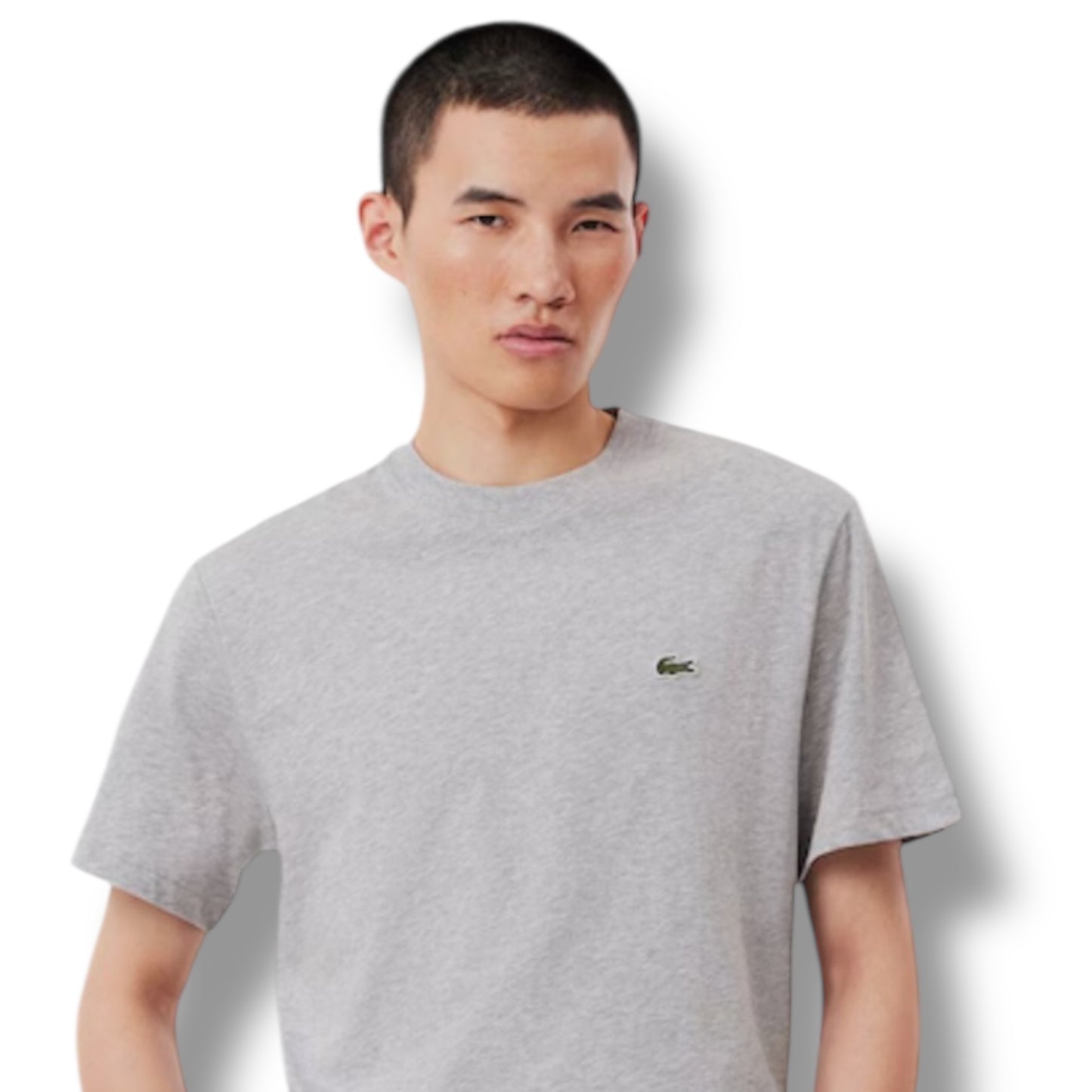 LACOSTE SMALL LOGO T-SHIRT & SWIM SHORTS SET GREY & BLACK