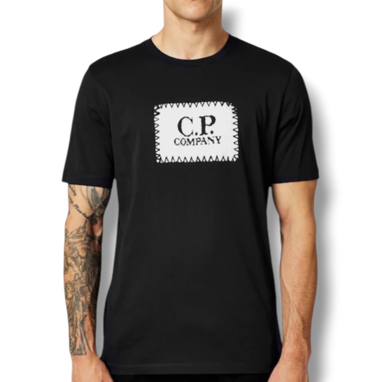 CP COMPANY STAMP LOGO T-SHIRT NAVY BLUE