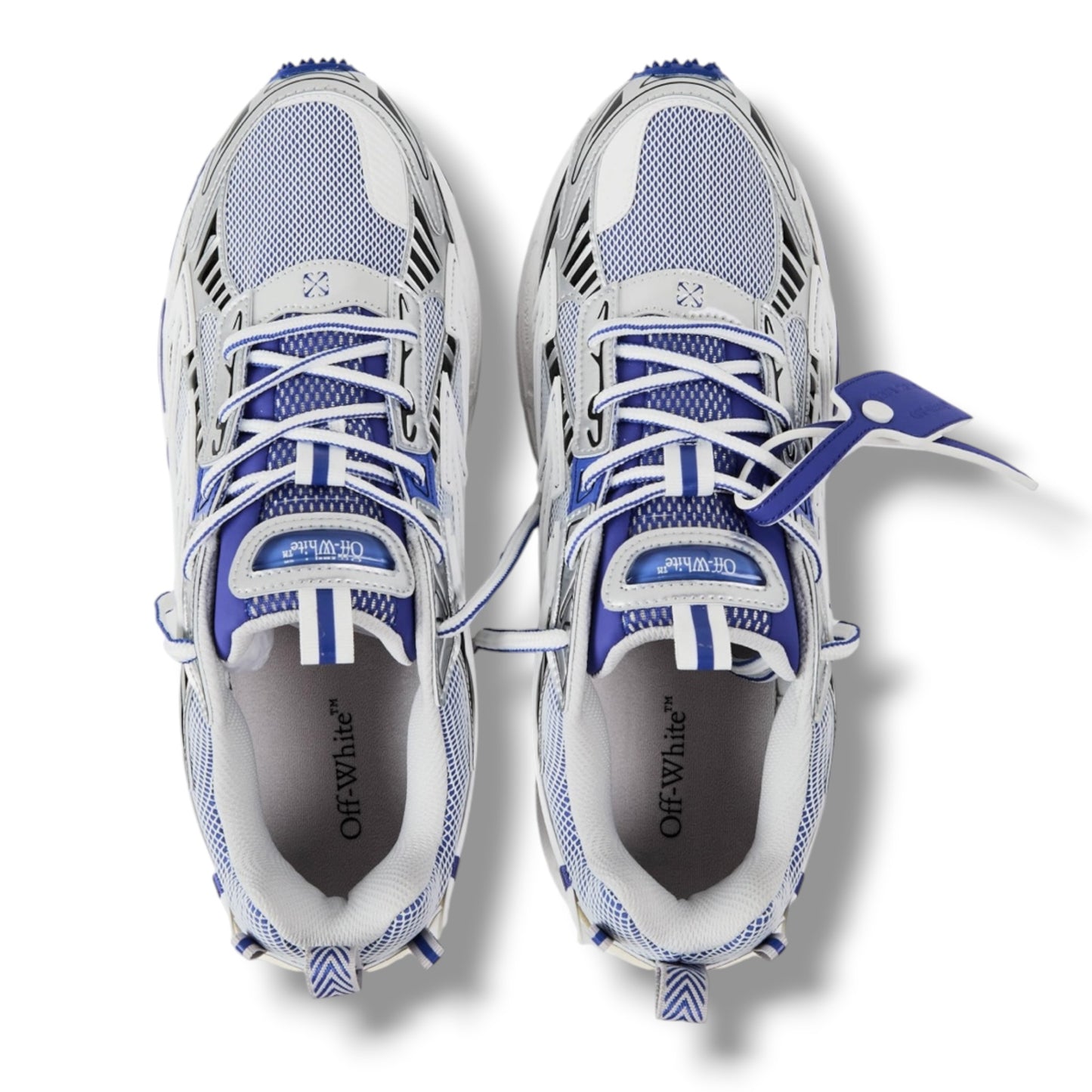 OFF WHITE BE RIGHT BACK TRAINERS BLUE & WHITE