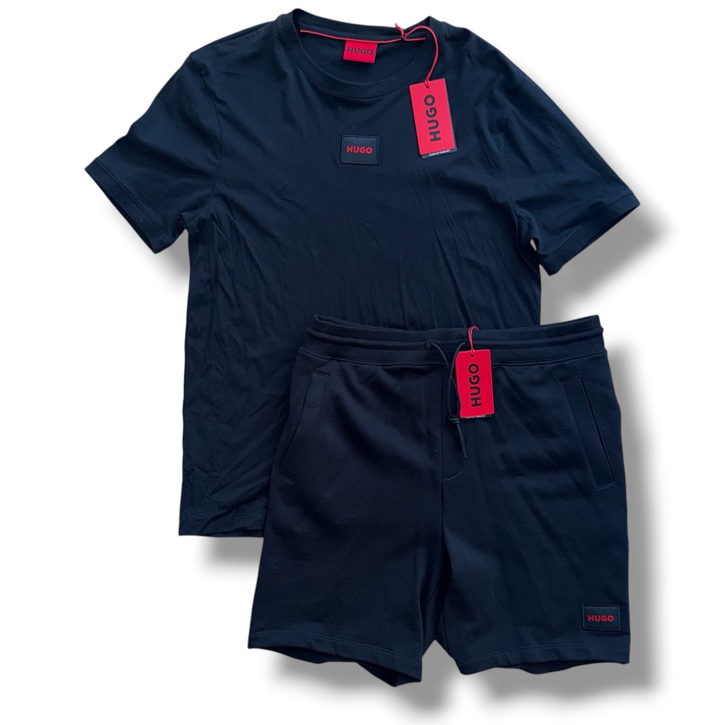 HUGO BOSS HUGO T-SHIRT & JERSEY SHORTS SET BLACK *SALE*