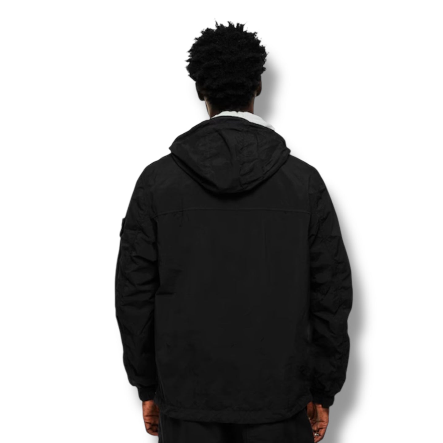 STONE ISLAND NYLON METAL HOODED JACKET BLACK