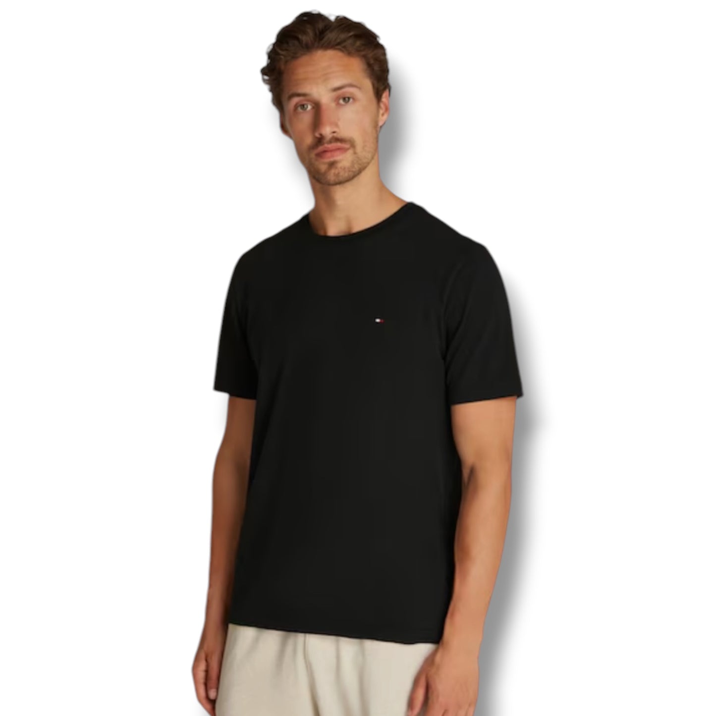 TOMMY HILFIGER SMALL LOGO T-SHIRT & SWIM SHORTS SET BLACK & RED