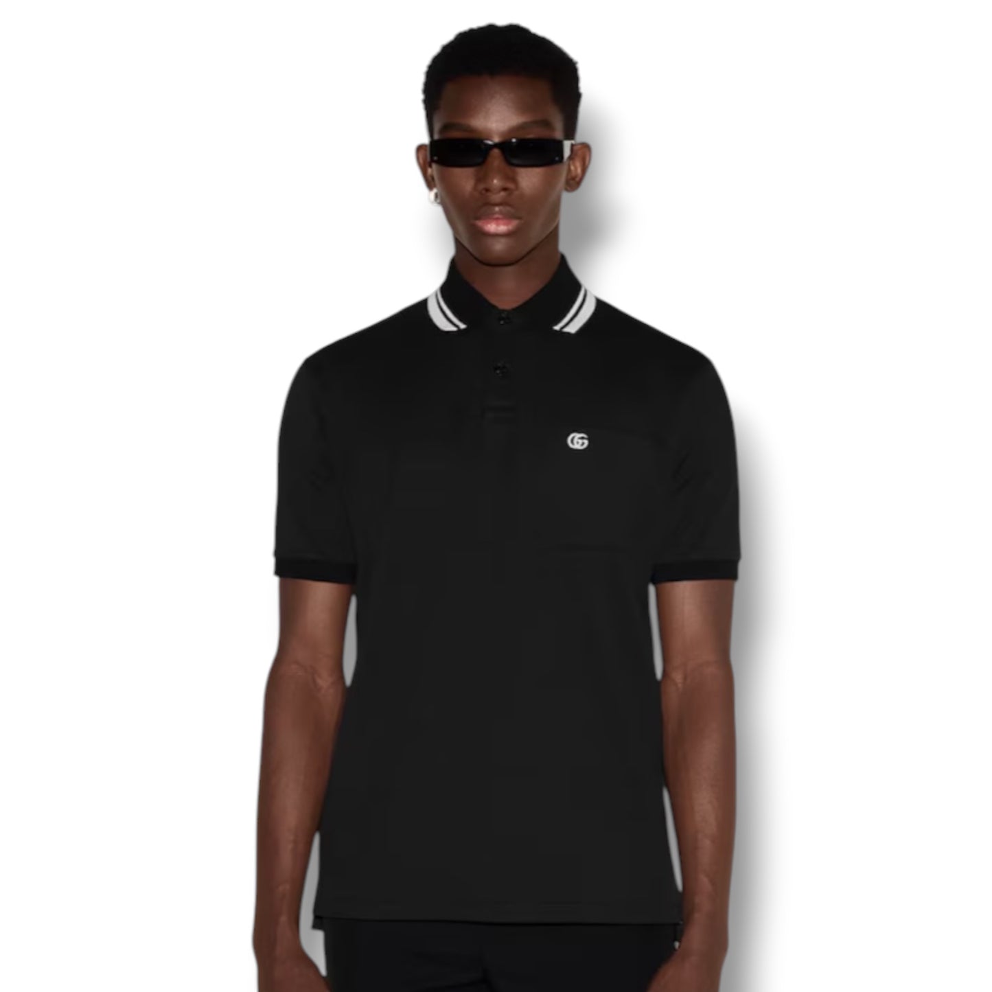 GUCCI GG POCKET POLO SHIRT BLACK