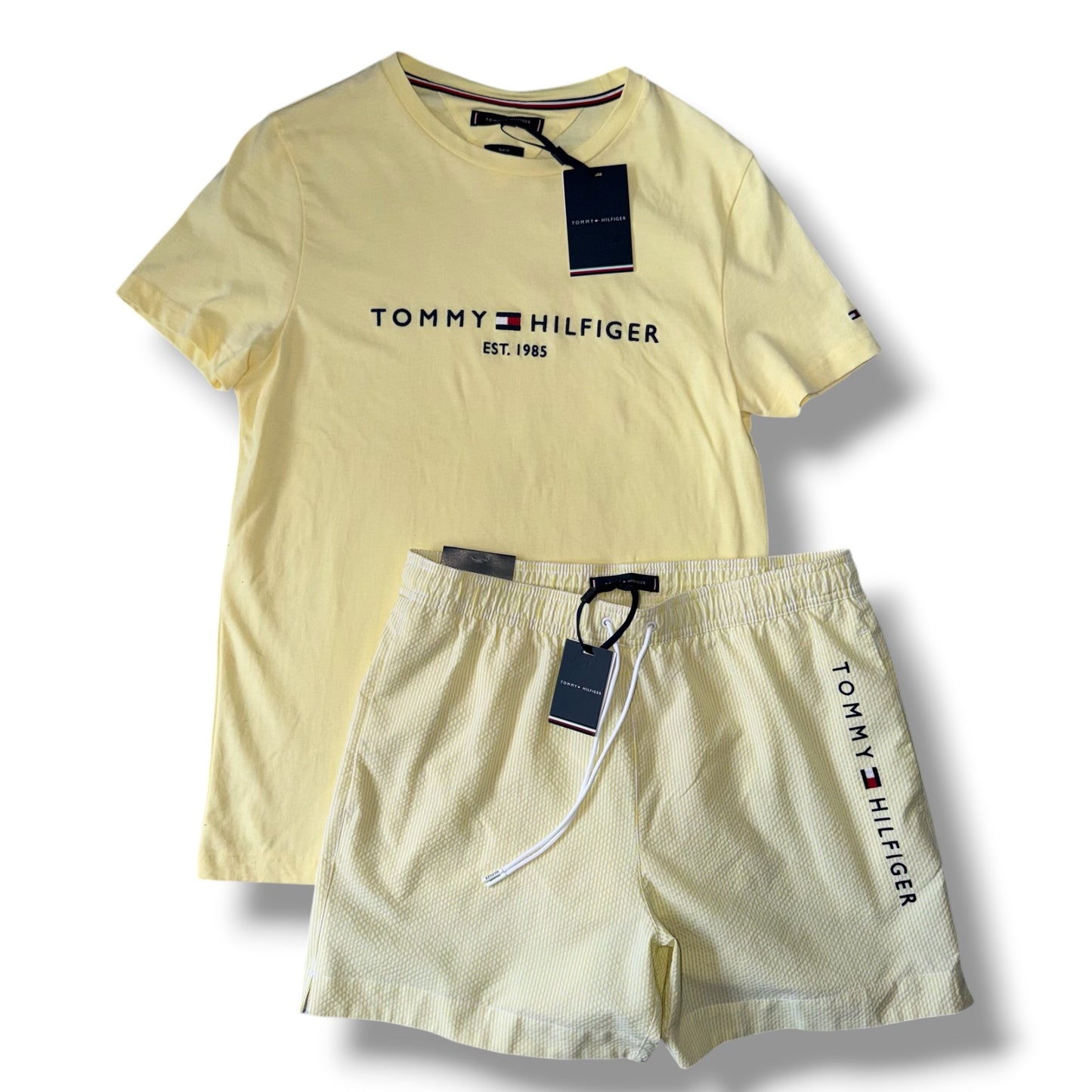 TOMMY HILFIGER T-SHIRT & SWIM SHORTS SET YELLOW *SALE*