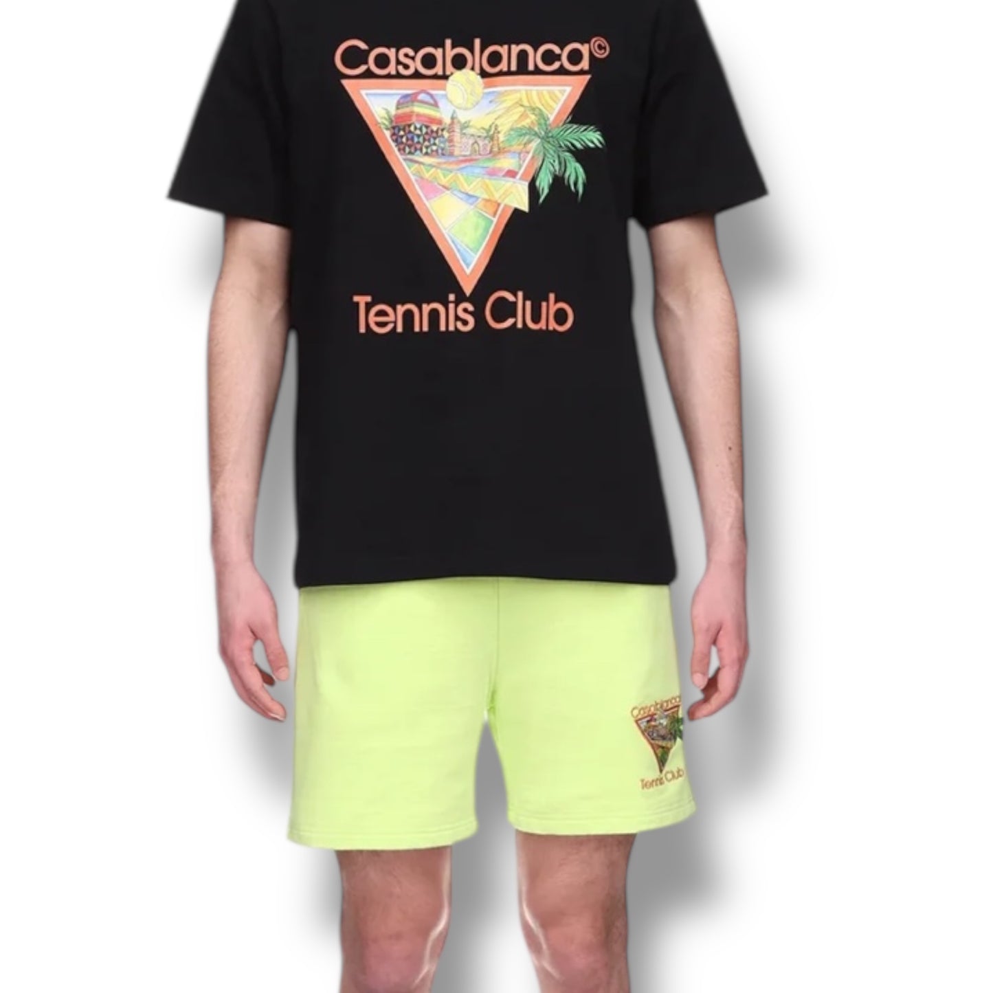 CASABLANCA TENNIS CLUB T-SHIRT BLACK