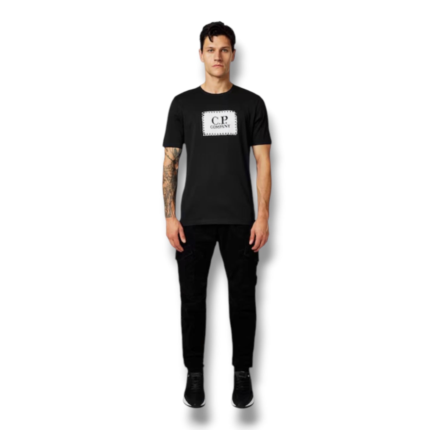 CP COMPANY STAMP LOGO T-SHIRT BLACK