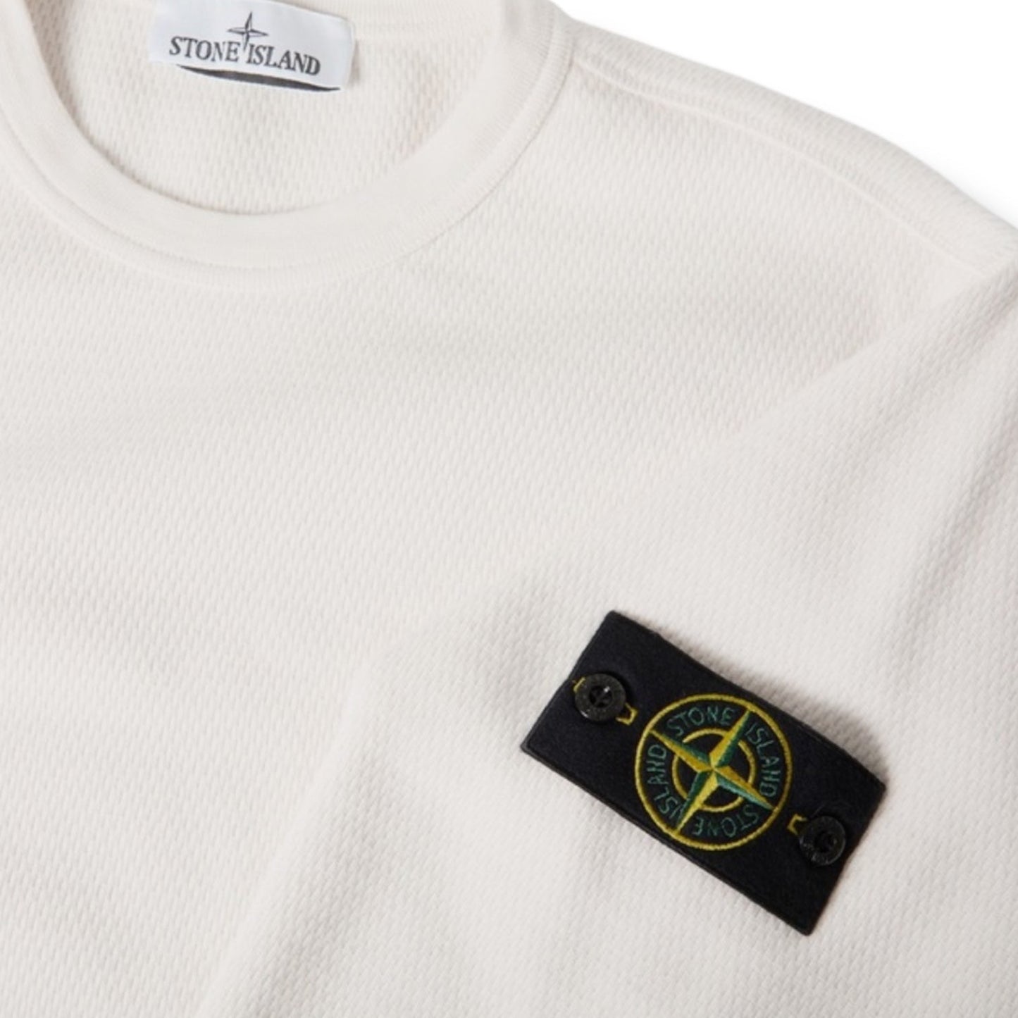STONE ISLAND MESH CREW NECK SWEATSHIRT IVORY BEIGE