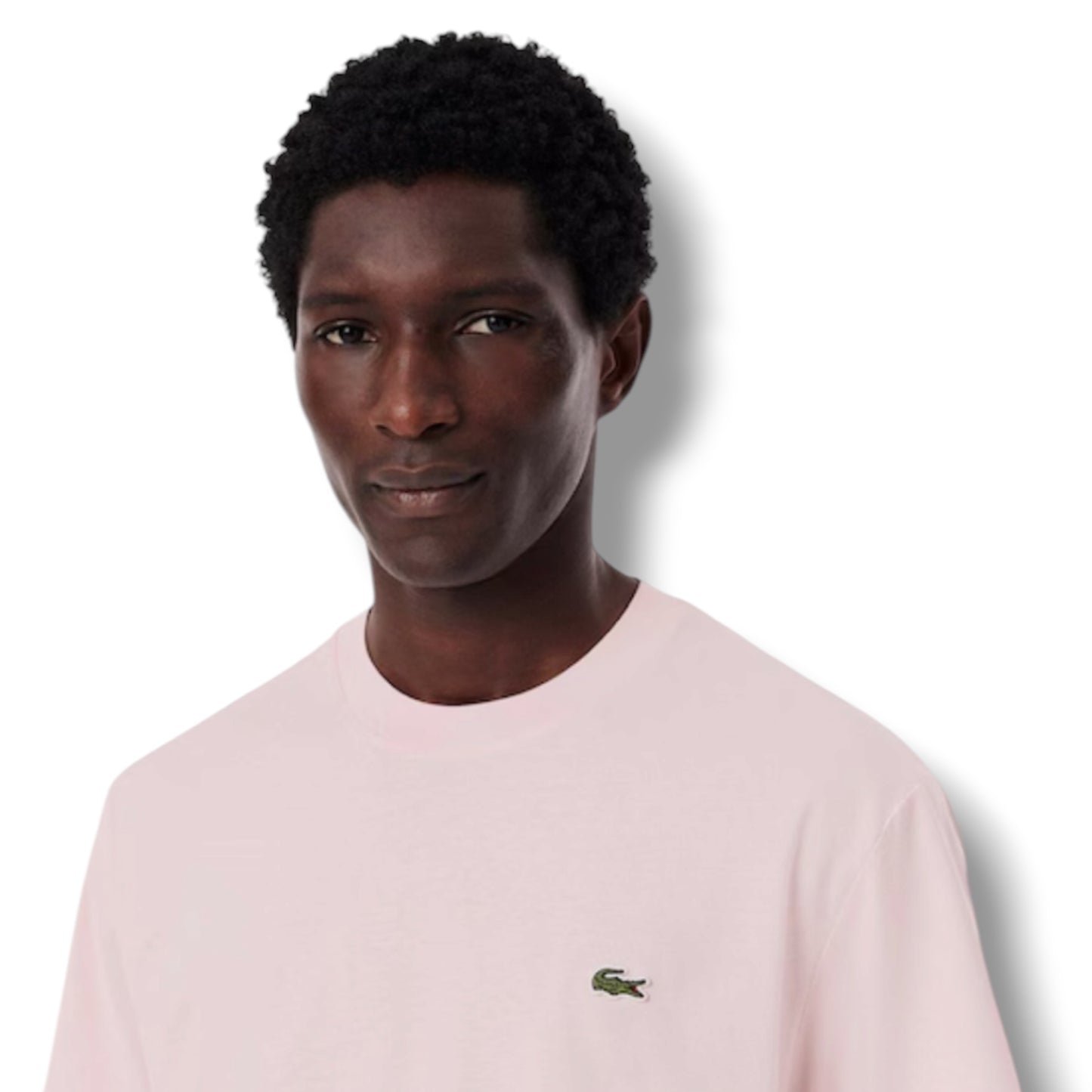 LACOSTE SMALL LOGO T-SHIRT & JERSEY SHORTS SET PINK & LIGHT BLUE