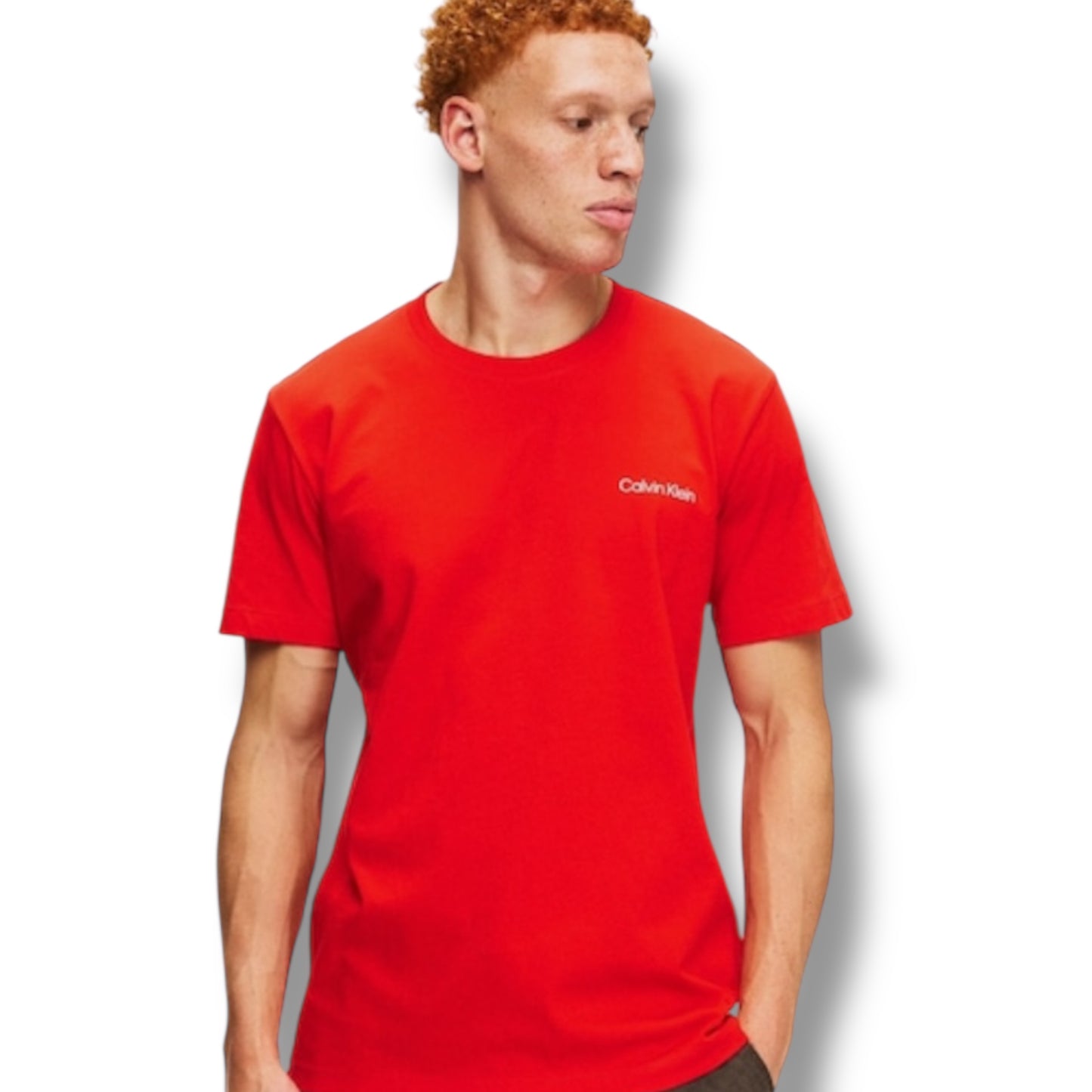 CALVIN KLEIN T-SHIRT & SWIM SHORTS SET RED & WHITE