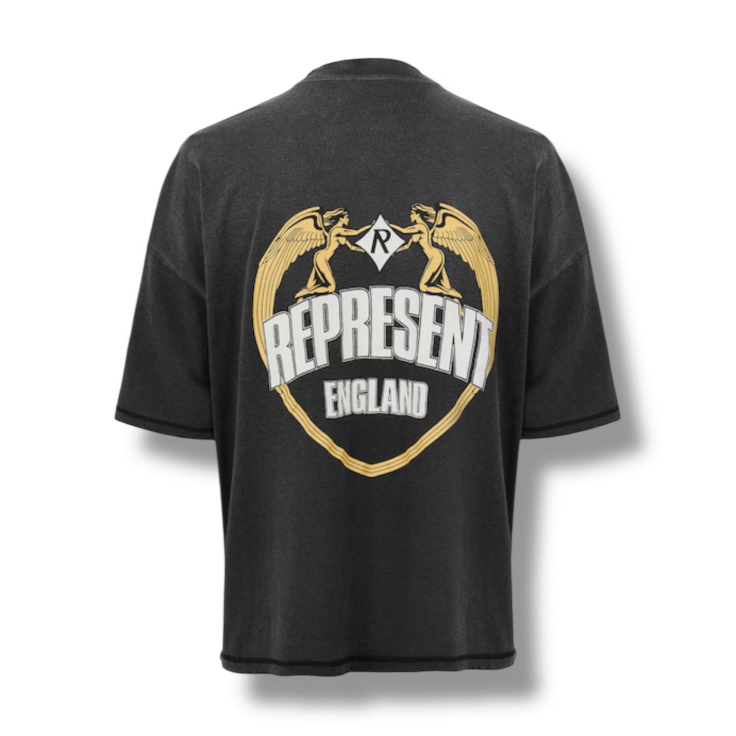 REPRESENT ANGEL BORDER T-SHIRT WASHED BLACK