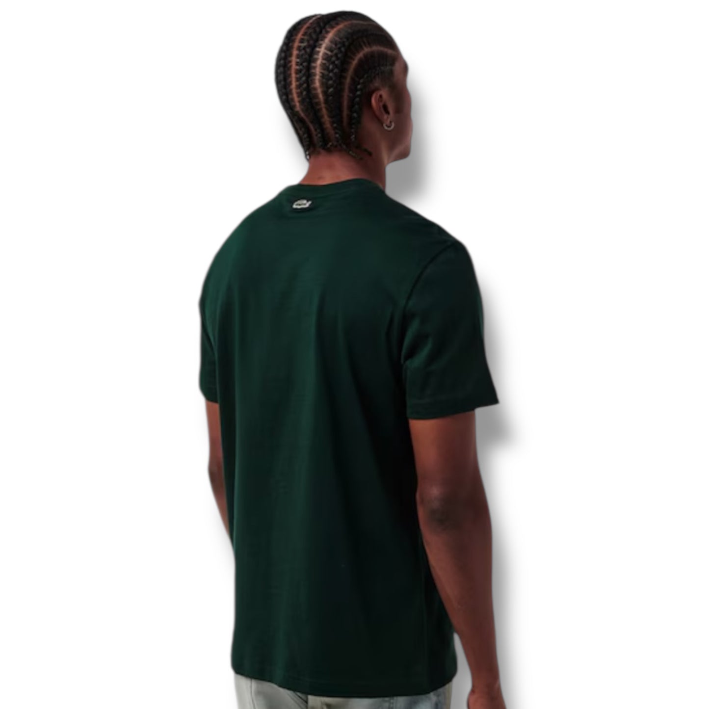 LACOSTE LARGE LOGO T-SHIRT & SWIM SHORTS SET GREEN & GREEN