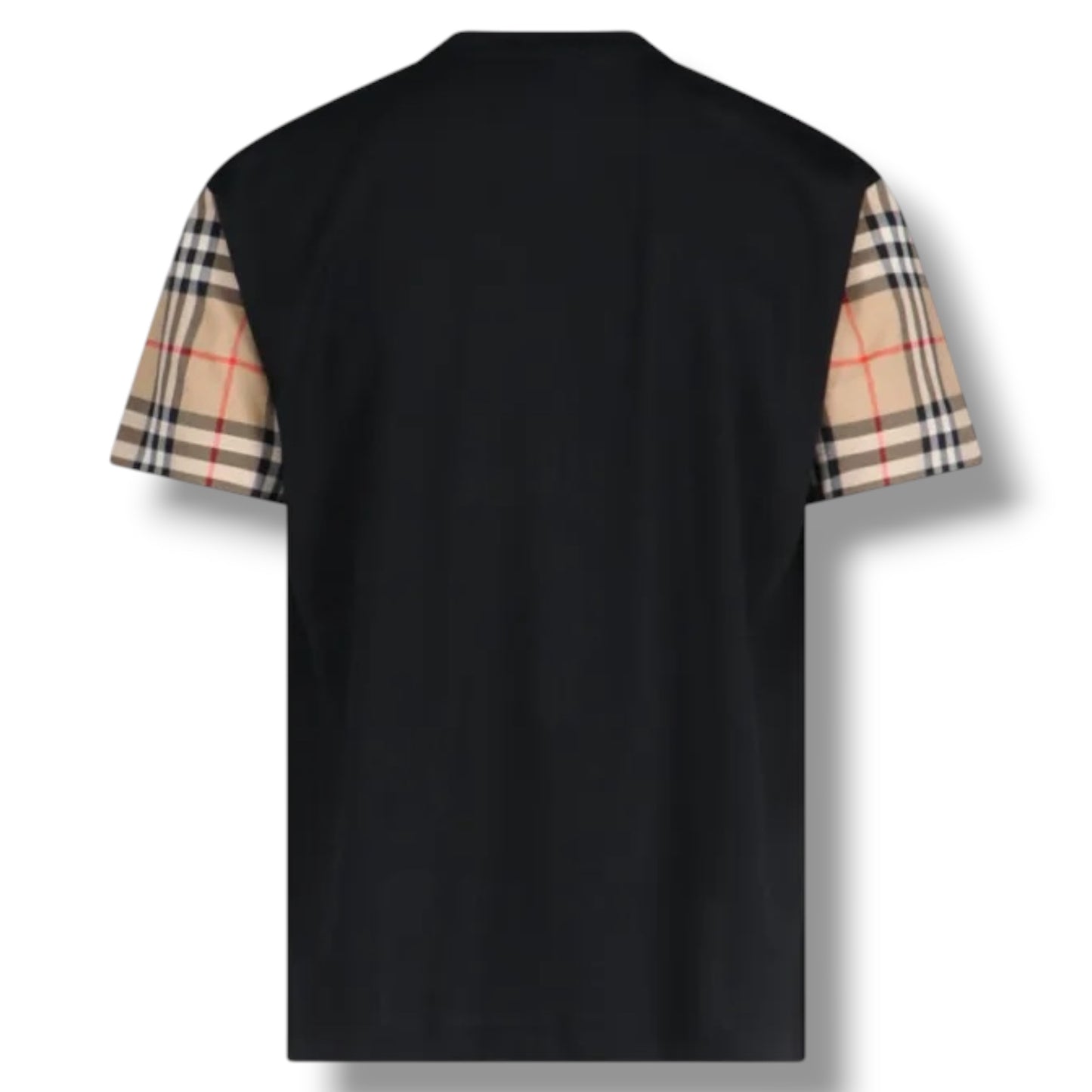 BURBERRY CHECK SLEEVE T-SHIRT BLACK