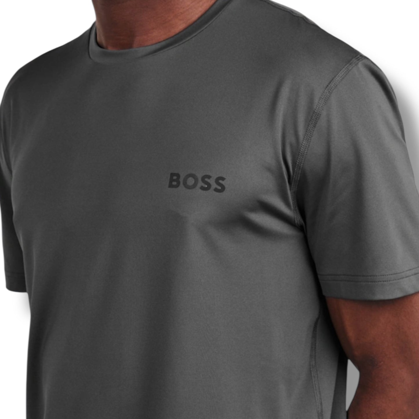 HUGO BOSS GYM KIT TRIPLE SET TECH 1/4 ZIP - T-SHIRT & SHORTS GREY