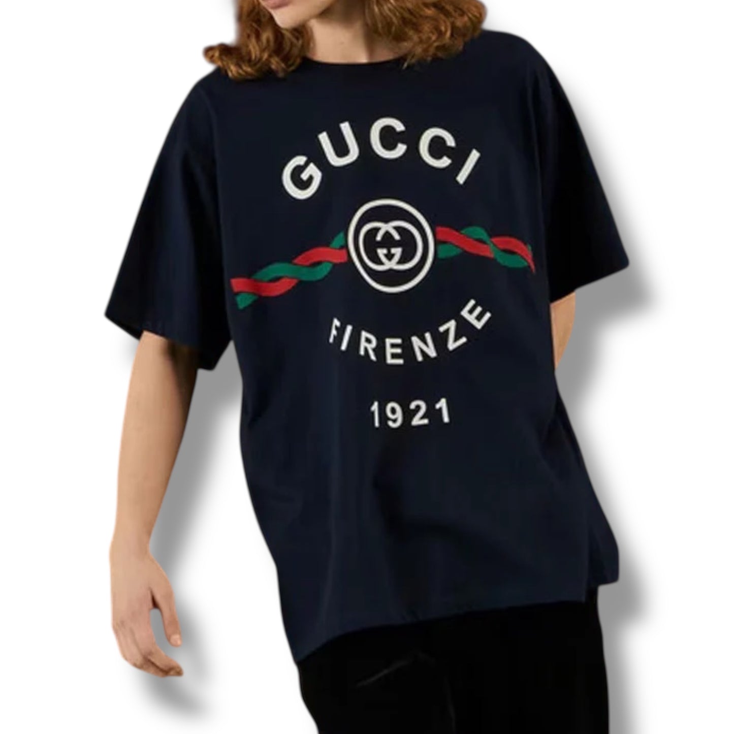 GUCCI FIRENZE 1921 ROPE T-SHIRT NAVY BLUE