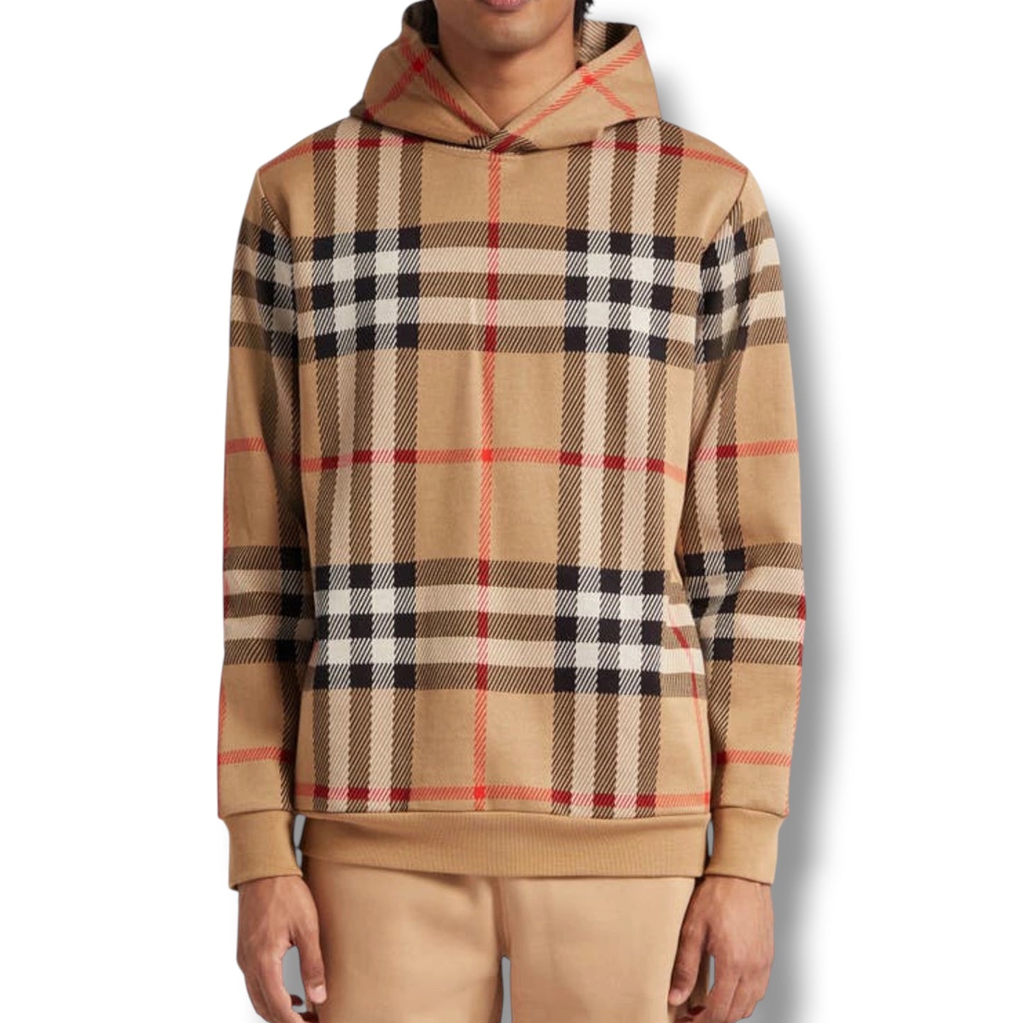 BURBERRY CHECK OTTH HOODIE BEIGE