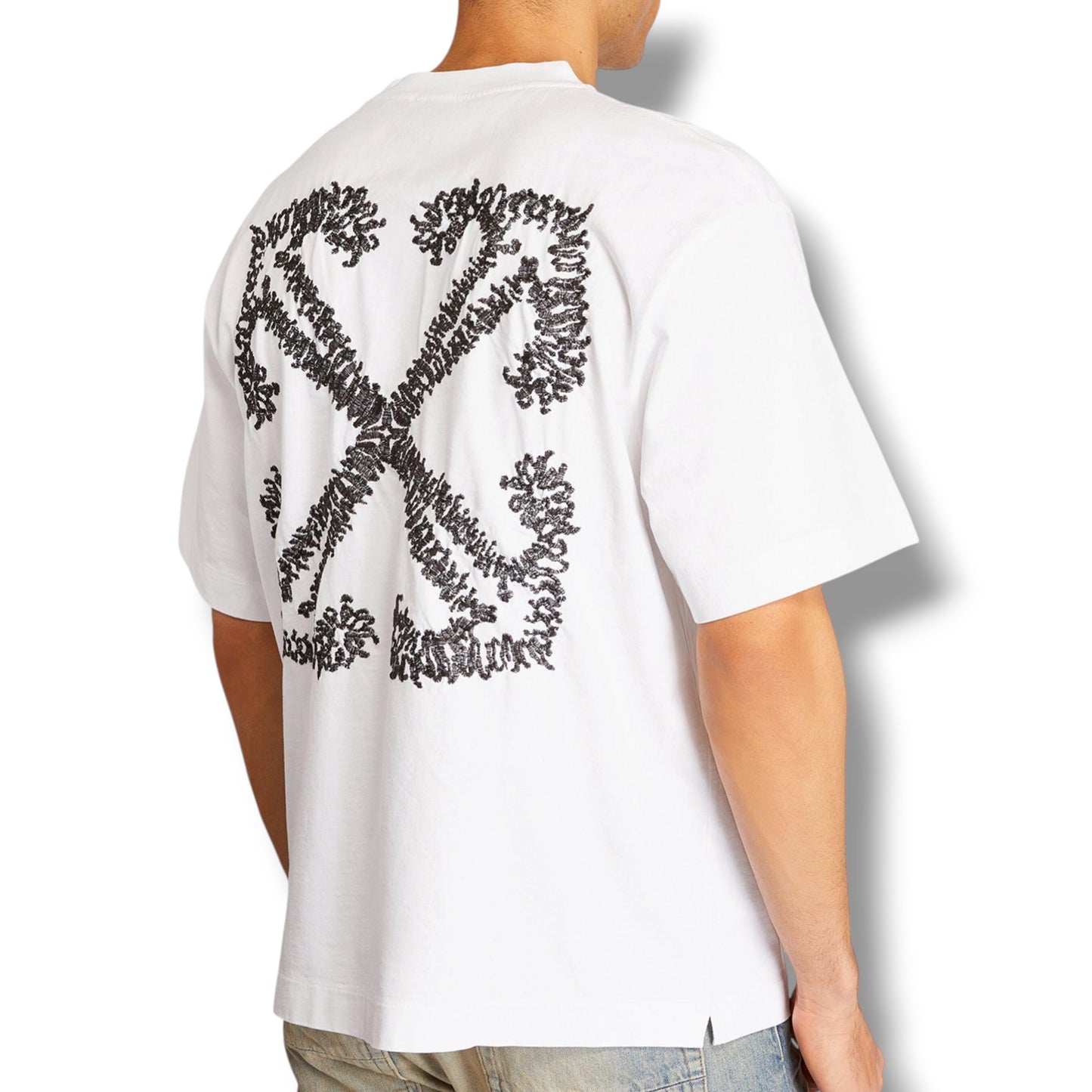 OFF WHITE TATTOO STITCH ARROWS LOGO T-SHIRT WHITE