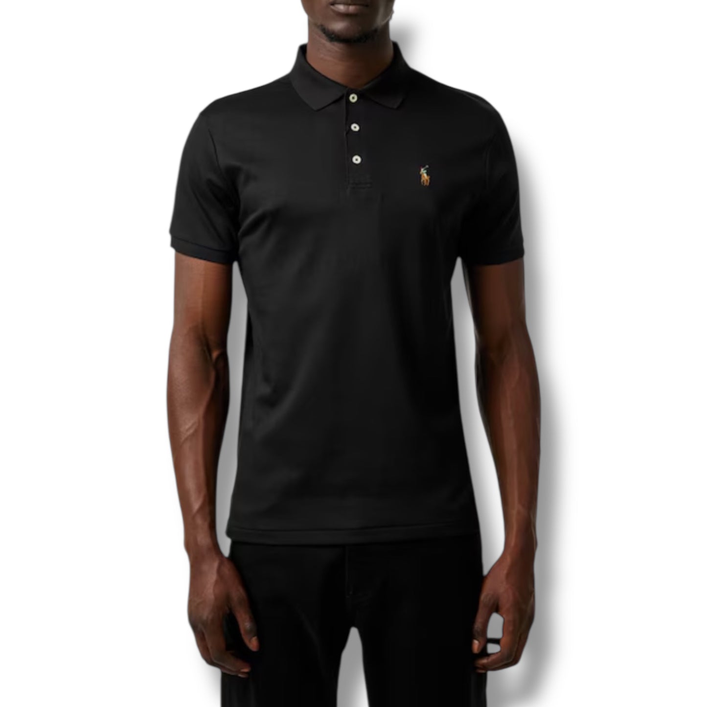 RALPH LAUREN SLIM FIT POLO SHIRT BLACK