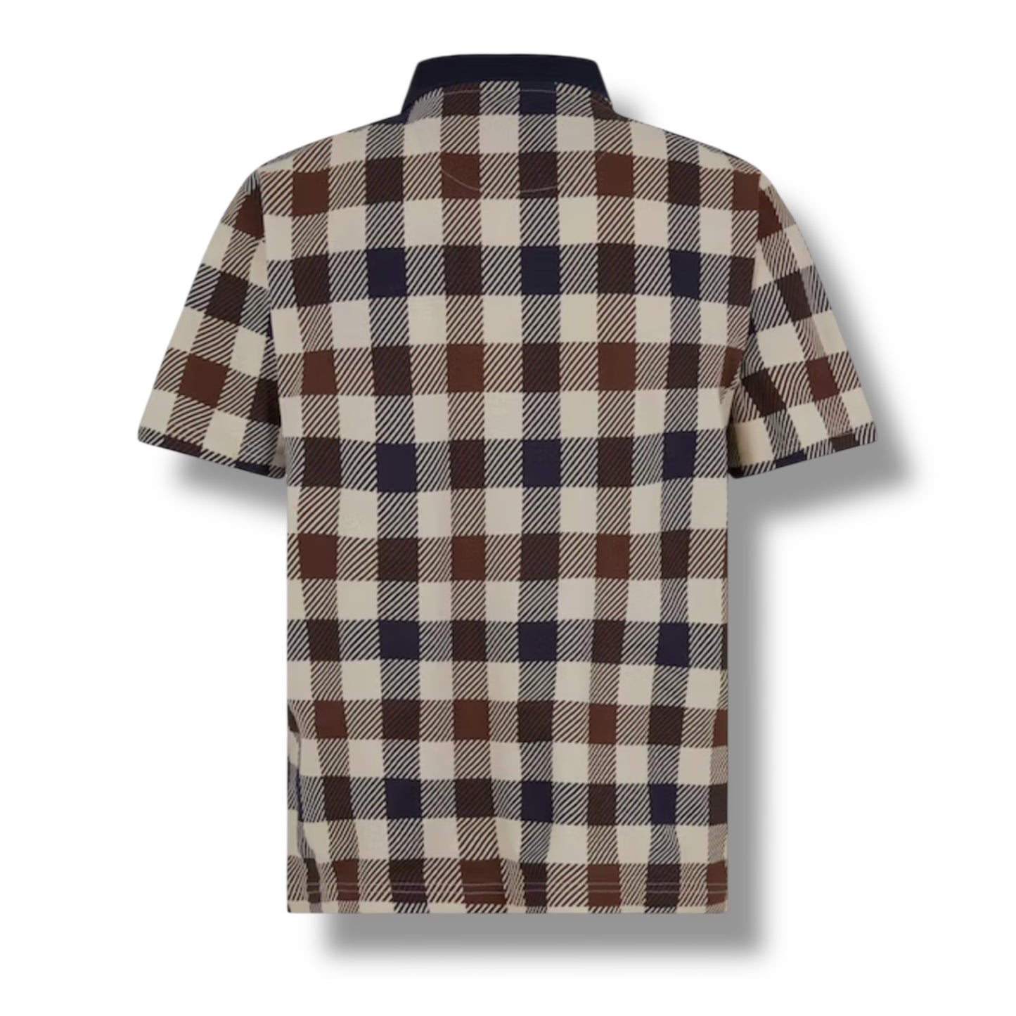 AQUASCUTUM BIG CHECK POLO SHIRT BROWN - BEIGE