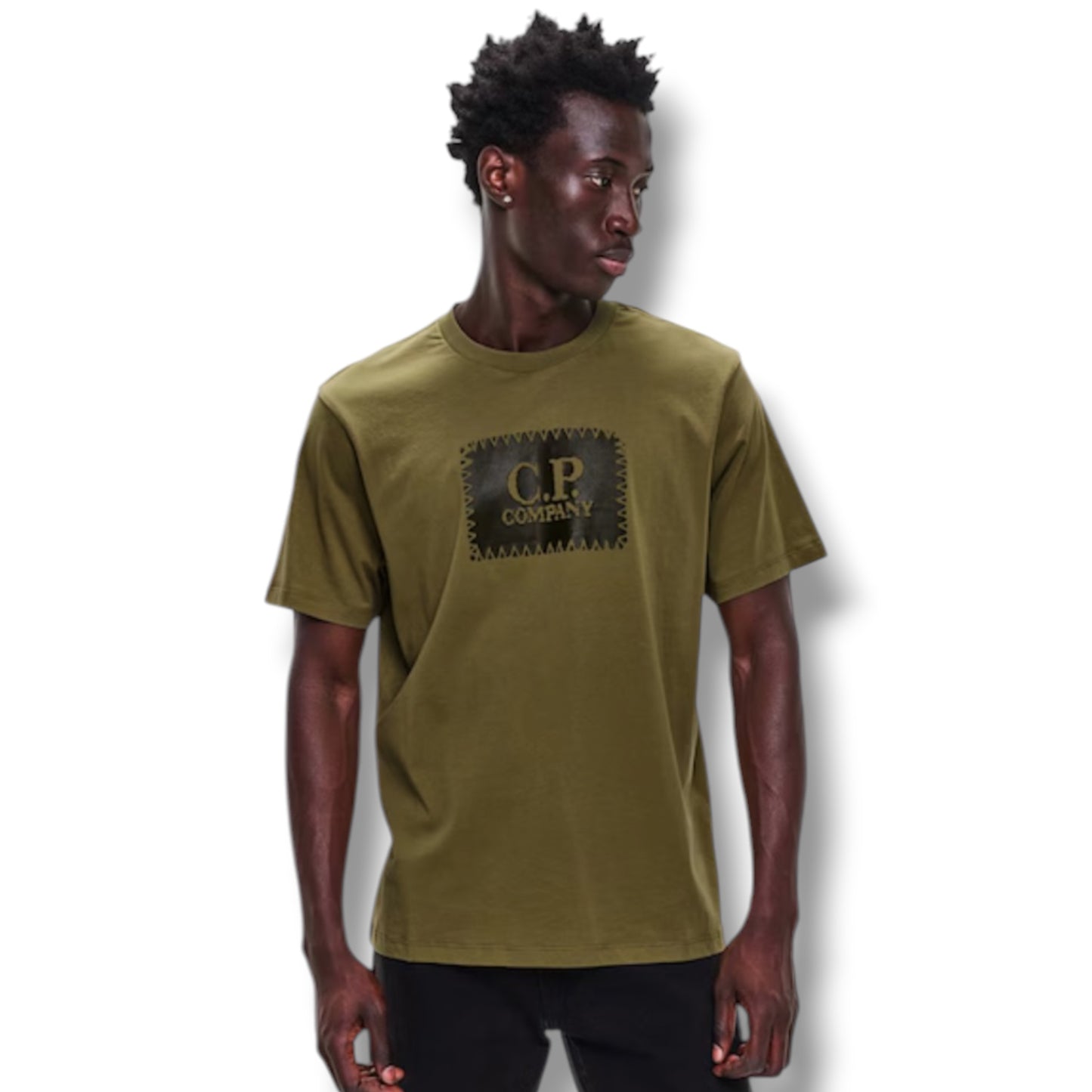 CP COMPANY STAMP LOGO T-SHIRT HERB GREEN