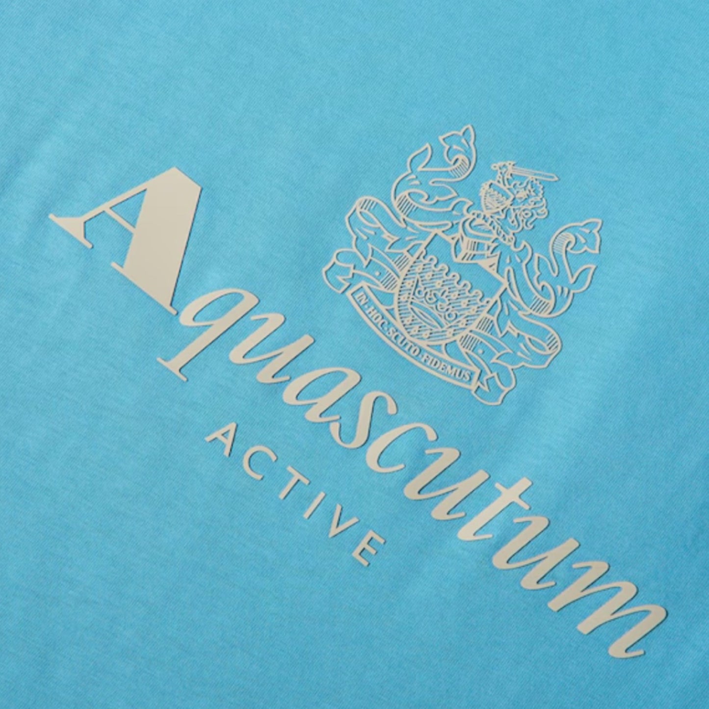 AQUASCUTUM BIG LOGO T-SHIRT & CHECK SWIM SHORTS SET AVIO BLUE - BEIGE