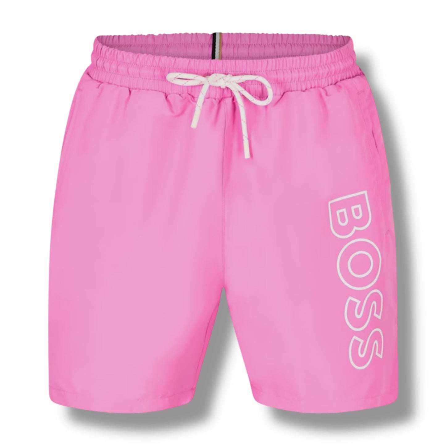 HUGO BOSS SMALL LOGO T-SHIRT & VERTI SWIM SHORTS SET WHITE & PINK