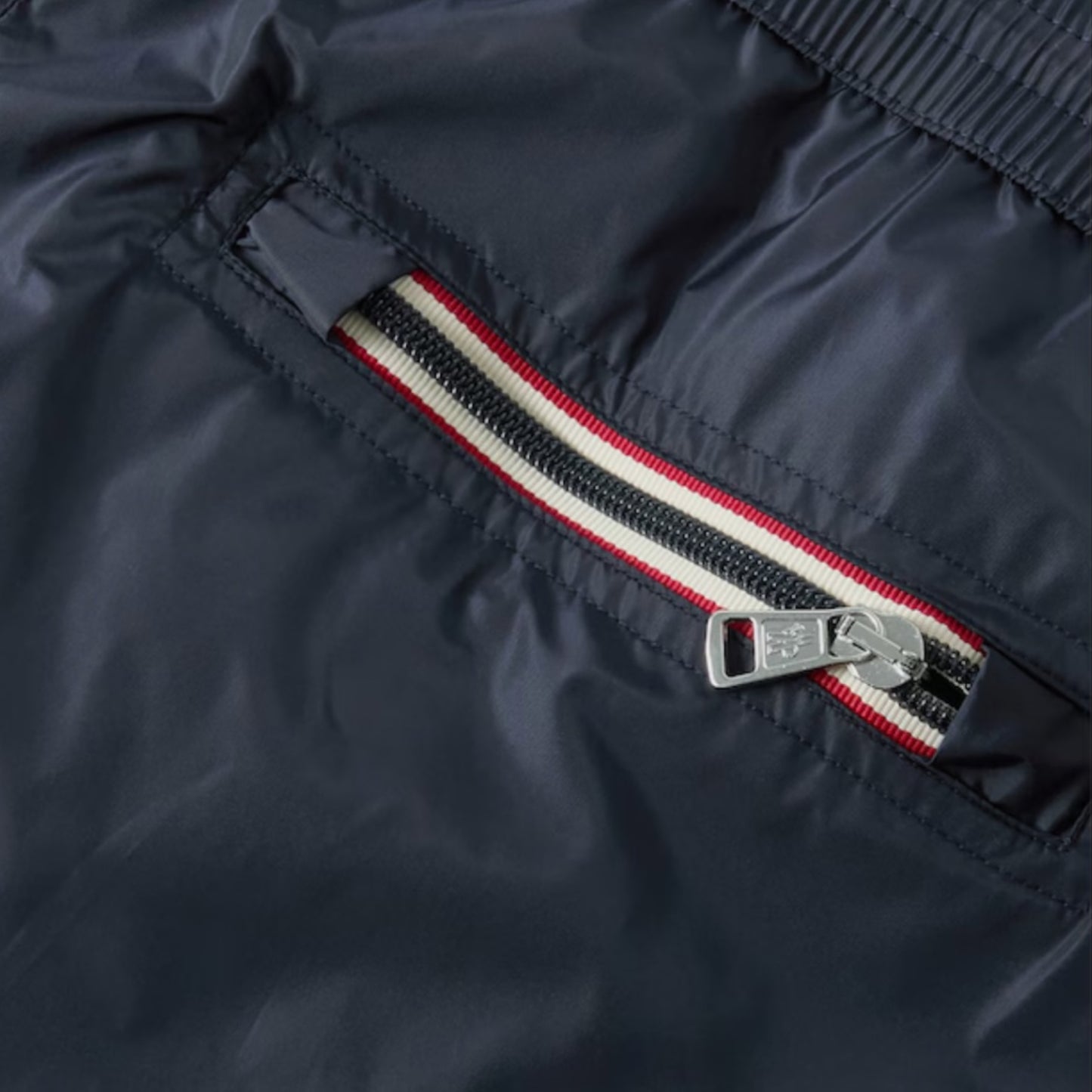 MONCLER TRIPLE LOGO SWIM SHORTS NAVY BLUE