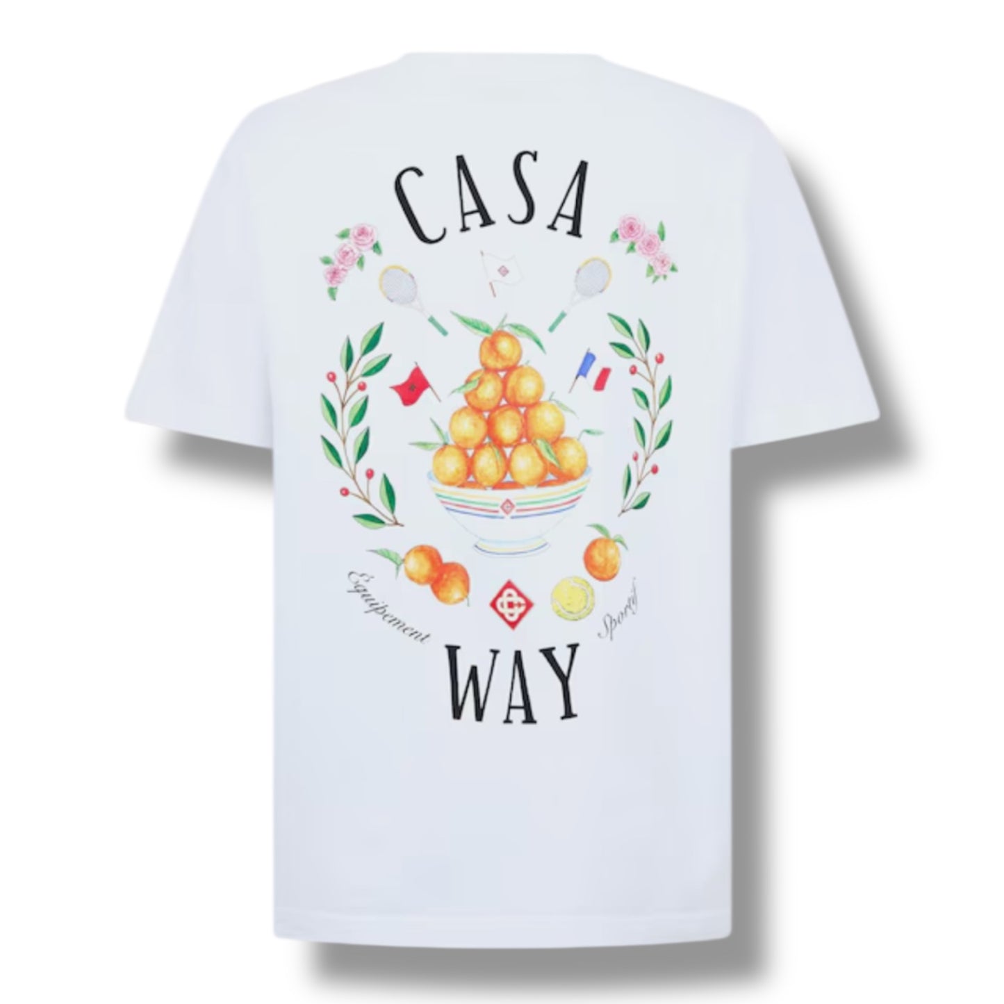 CASABLANCA CASA WAY ORANGES T-SHIRT WHITE