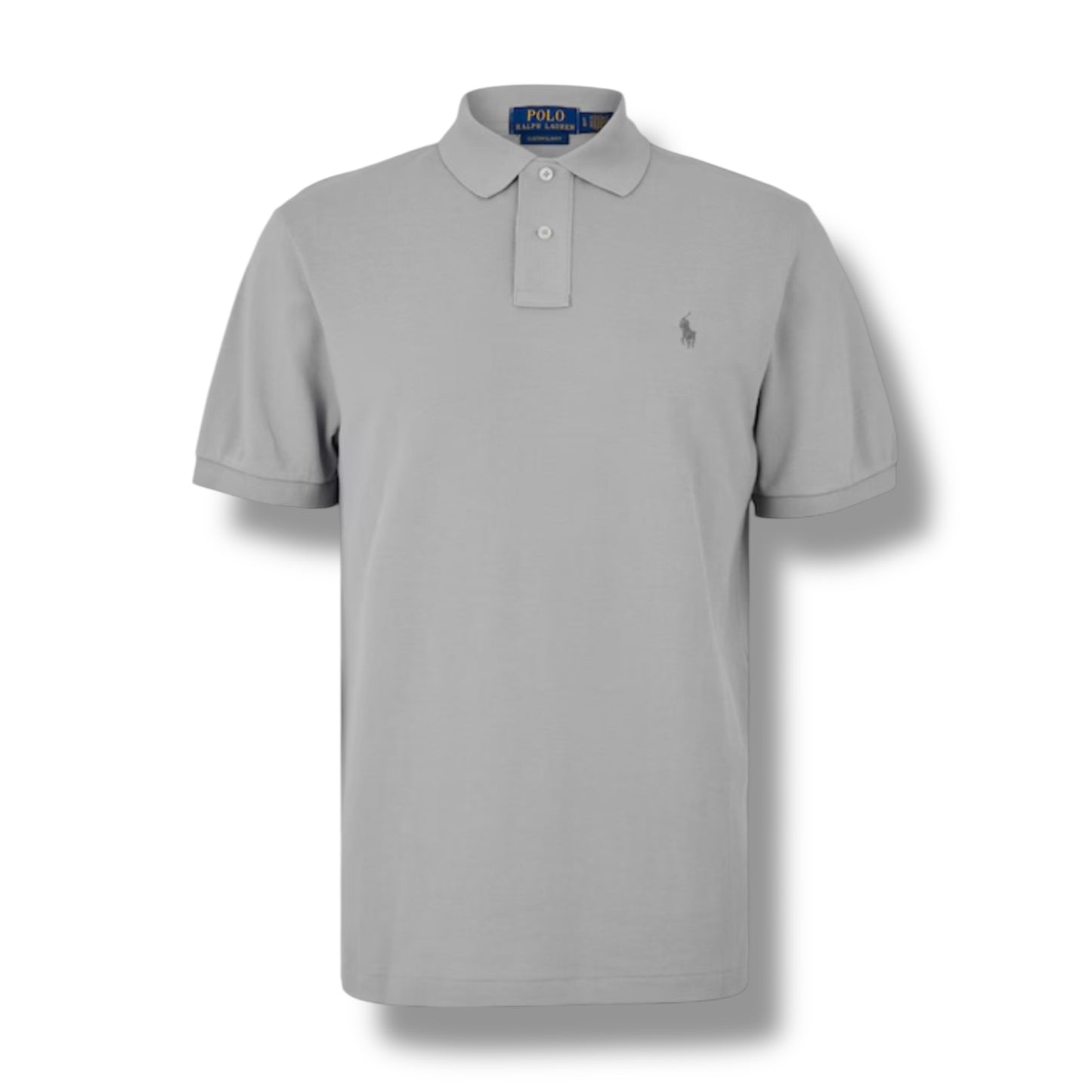 RALPH LAUREN CUSTOM FIT POLO SHIRT SOFT GREY
