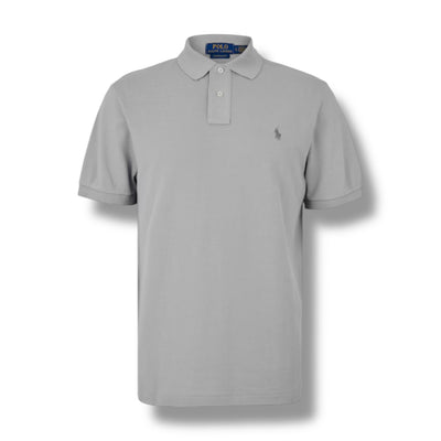 RALPH LAUREN CUSTOM FIT POLO SHIRT SOFT GREY