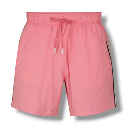 HUGO BOSS ICONIC T-SHIRT & SWIM SHORTS SET WHITE & PINK