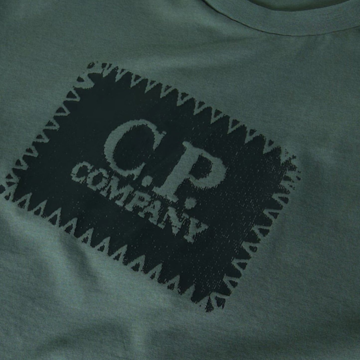 CP COMPANY STAMP LOGO T-SHIRT LAUREL GREEN