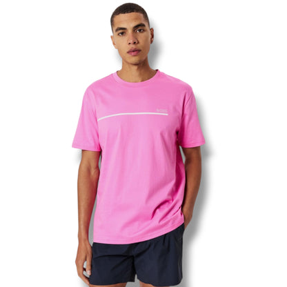 HUGO BOSS STORM T-SHIRT & SWIM SET PINK & AQUA BLUE