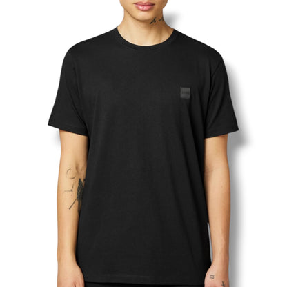 HUGO BOSS PATCH T-SHIRT & VERTI LOGO SWIM SHORTS BLACK