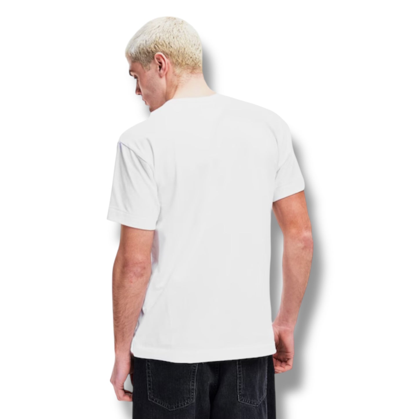 COMME DES GARÇONS PLAY UPSIDE DOWN LOGO T-SHIRT WHITE