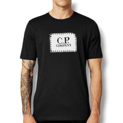 CP COMPANY STAMP LOGO T-SHIRT NAVY BLUE