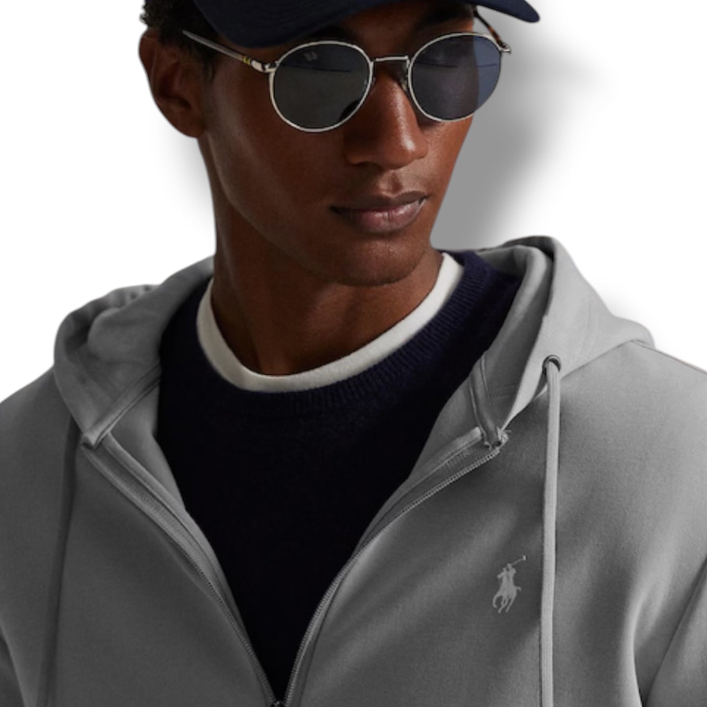 RALPH LAUREN TECH FULL ZIP HOODED TRACKSUIT SOFT GREY