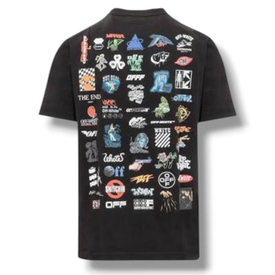 OFF WHITE LOGIC MULTI LOGO T-SHIRT BLACK