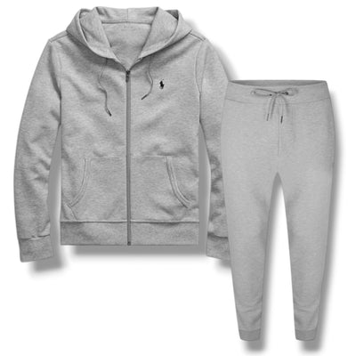 RALPH LAUREN TECH FULL ZIP HOODED TRACKSUIT HEATHER GREY