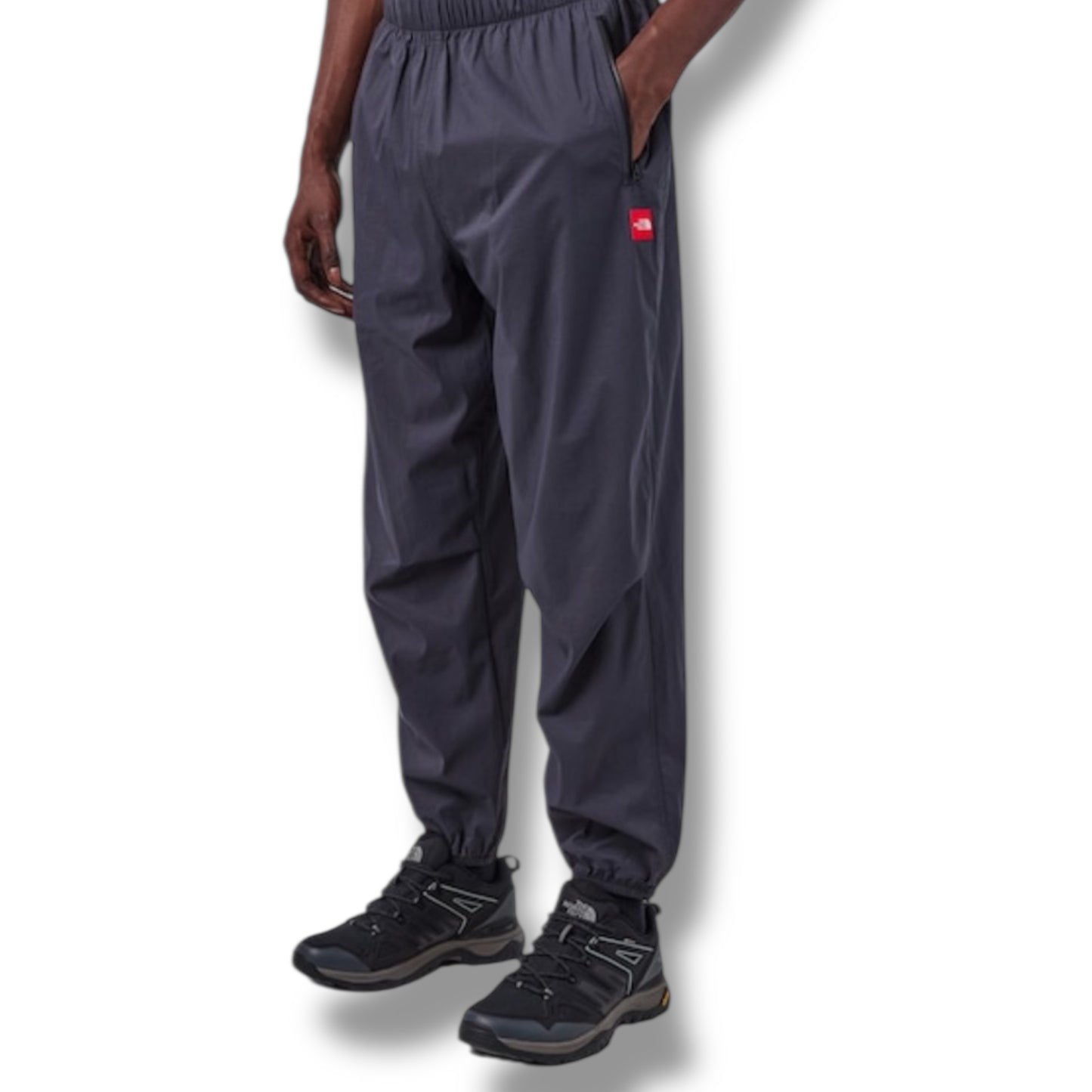 TNF NORTH FACE RED BOX ZIP UP HOODED FULL WOVEN TRACKSUIT GREY