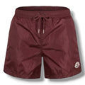 MONCLER LOGO SWIM SHORTS BURGUNDY