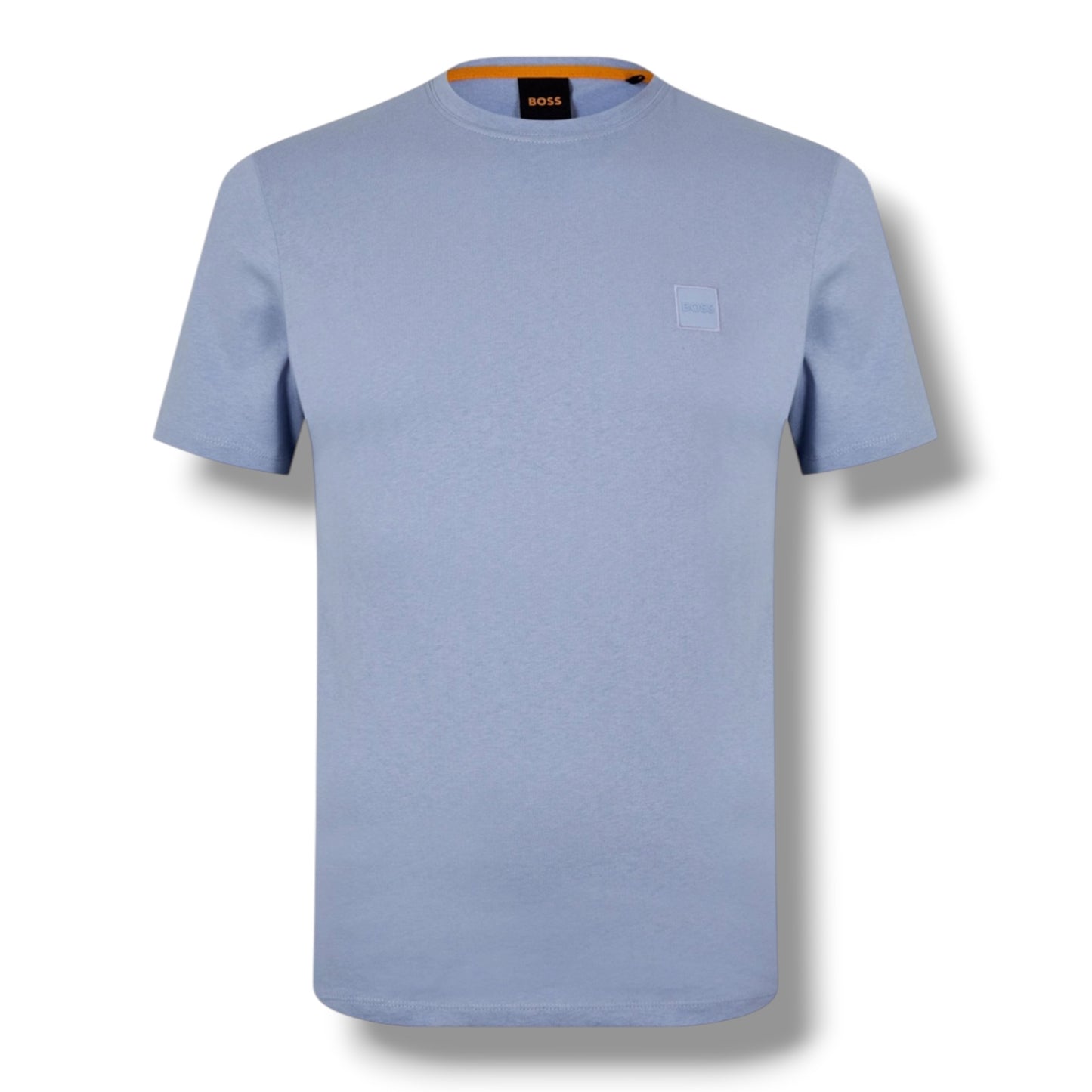HUGO BOSS PATCH T-SHIRT & VERTI LOGO SWIM SHORTS SET MID BLUE & NAVY BLUE