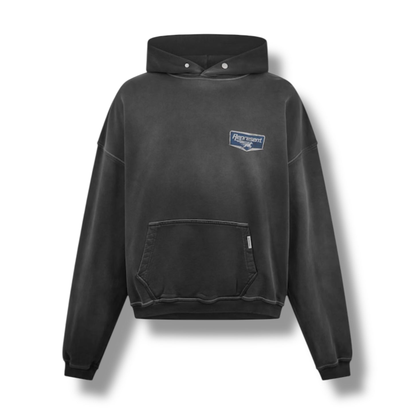 REPRESENT NOTHING FASTER OTTH HOODIE WASHED BLACK