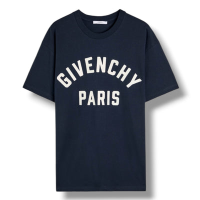 GIVENCHY PARIS EMBROIDERED LOGO T-SHIRT NAVY BLUE