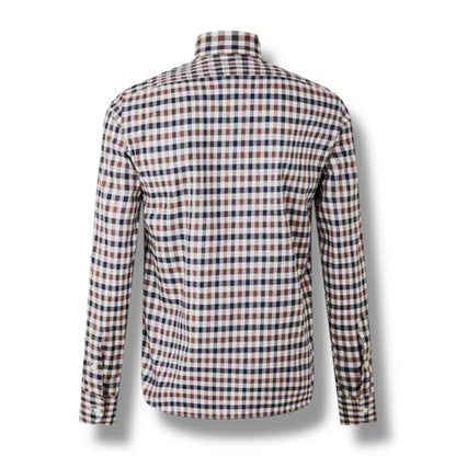 AQUASCUTUM LONG SLEEVED CHECKED SHIRT