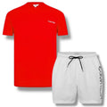 CALVIN KLEIN T-SHIRT & SWIM SHORTS SET RED & WHITE