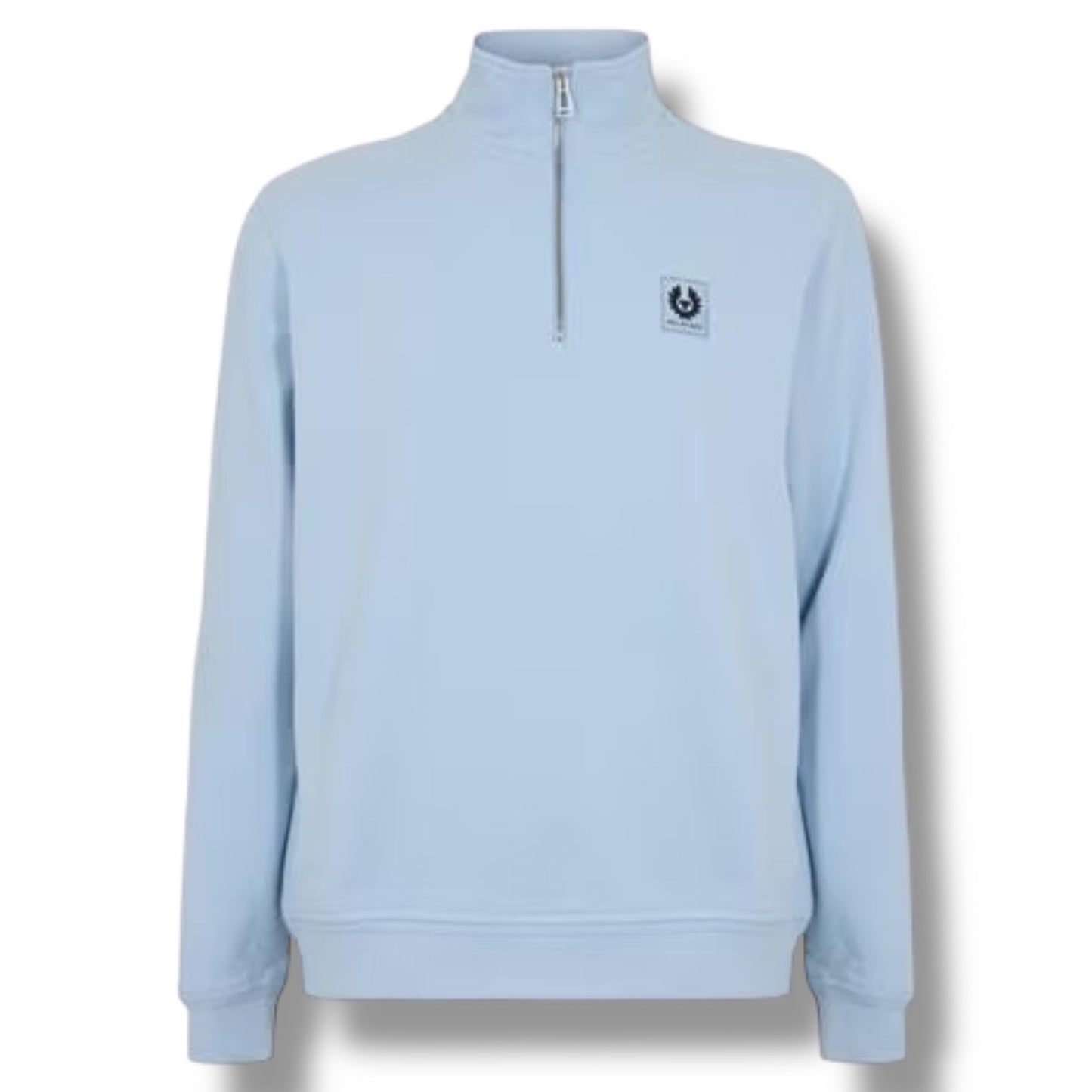 BELSTAFF PATCH LOGO 1/4 ZIP SWEATSHIRT SKY BLUE