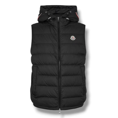 MONCLER HOODED GILET BLACK