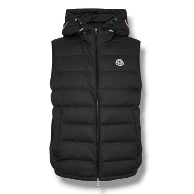 MONCLER HOODED GILET BLACK