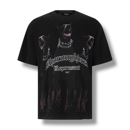 REPRESENT THOROUGHBRED DOG T-SHIRT WASHED BLACK