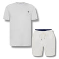 RALPH LAUREN T-SHIRT & SWIM SHORTS SET WHITE & WHITE